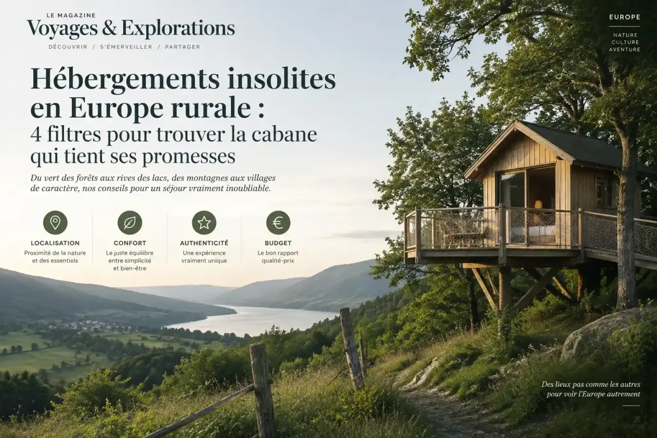 Hébergements insolites en Europe rurale : 4 filtres pour trouver la cabane qui tient ses promesses