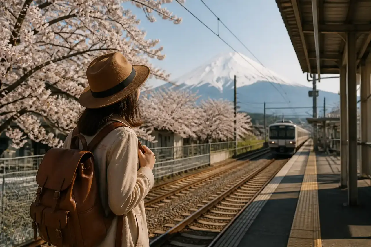 Paysage brumeux au Japon, atmosphère contemplative et cinématographique