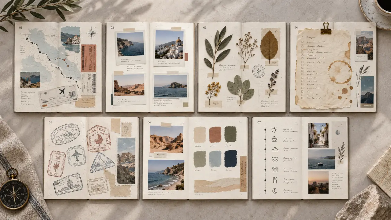Idées inspirantes de carnet de voyage : 7 pages à créer sans savoir dessiner