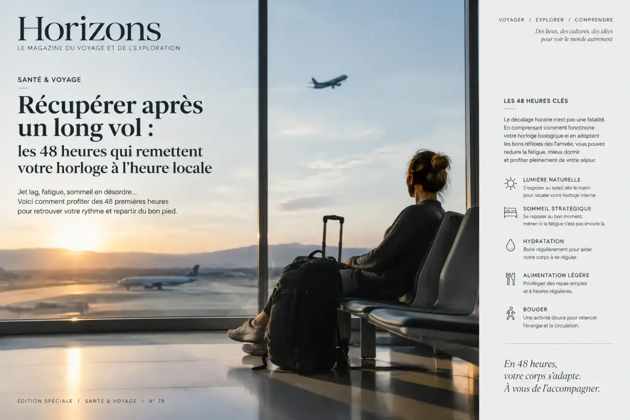Récupérer après un long vol : les 48 heures qui remettent votre horloge à l’heure locale