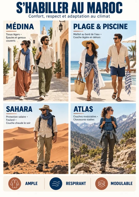 Comment s'habiller au Maroc selon les lieux : médina, plage, désert et Atlas