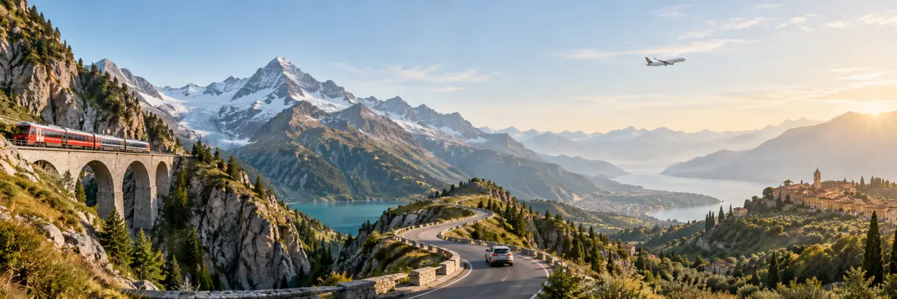 7 jours en Italie depuis la Suisse : quel trajet choisir entre train, avion et voiture ?