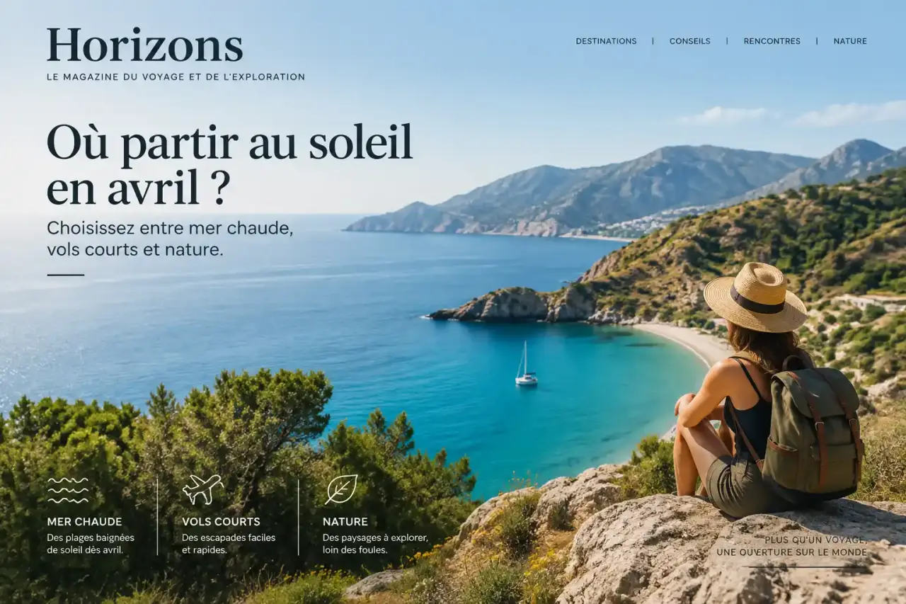 Où partir au soleil en avril : choisissez entre mer chaude, vols courts et nature